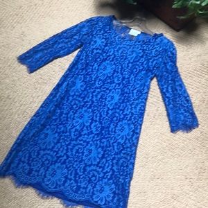 HD in Paris blue lace dress